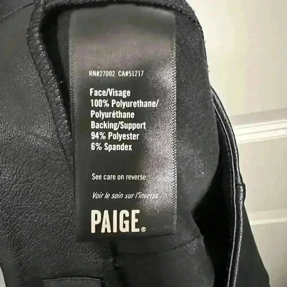 Paige Kiana Vegan Stretch Leather Leggings | Size Small - Picture 9 of 11